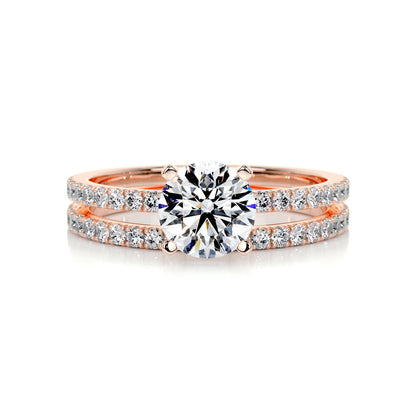 1.0 CT Round Solitaire CVD F/VVS2 Diamond Bridal Ring Set 11