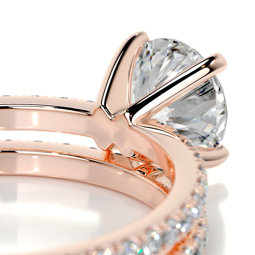1.0 CT Round Solitaire CVD F/VVS2 Diamond Bridal Ring Set 13