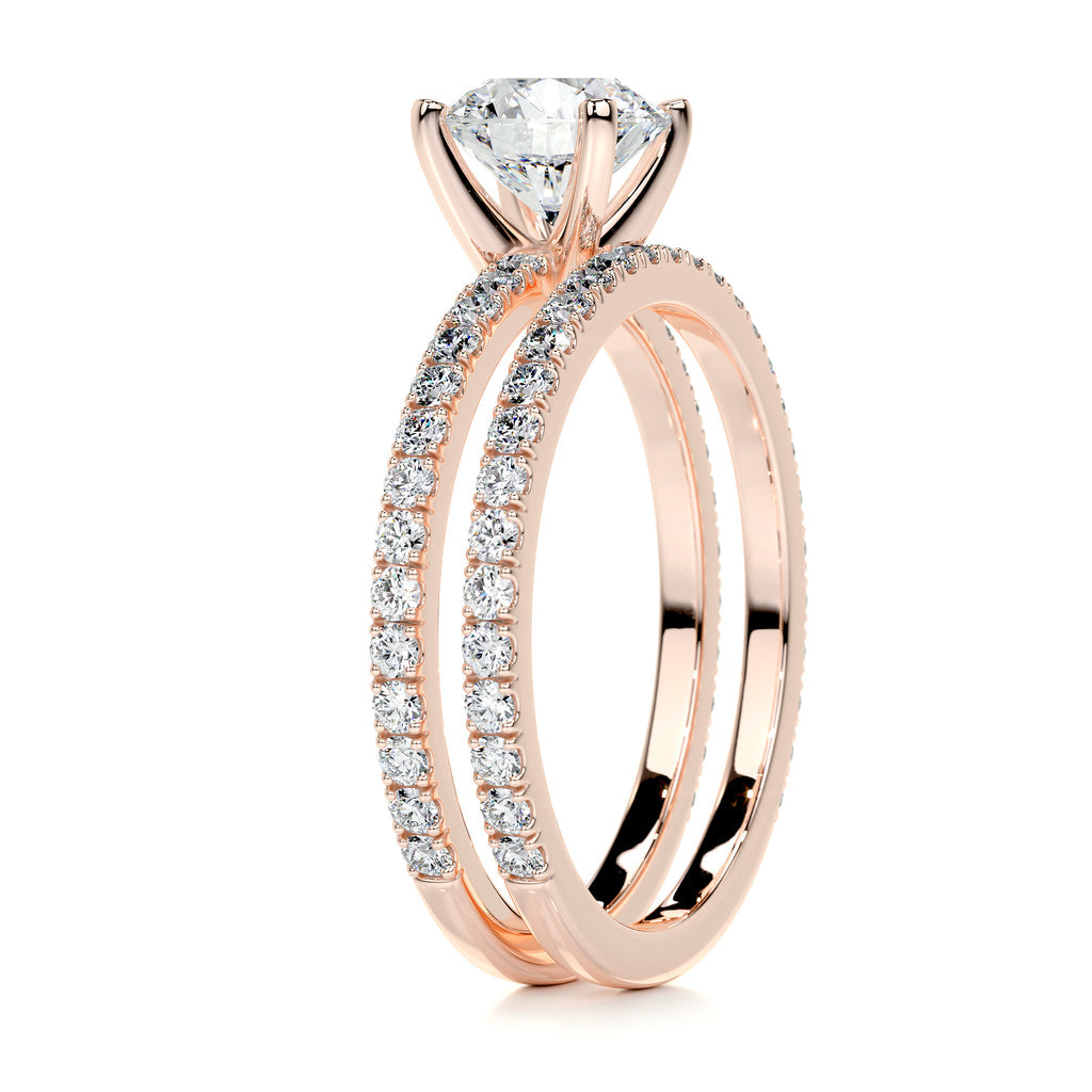 1.0 CT Round Solitaire CVD F/VVS2 Diamond Bridal Ring Set 15