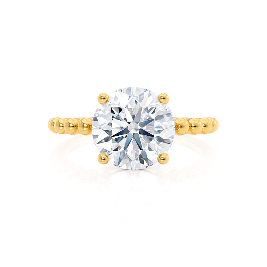 1.0 CT Round Shaped Moissanite Solitaire Bubble Prong Engagement Ring