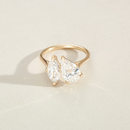 2 CT Emerald Pave Moissanite Engagement Ring