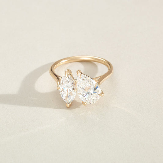 2 CT Emerald Pave Moissanite Engagement Ring