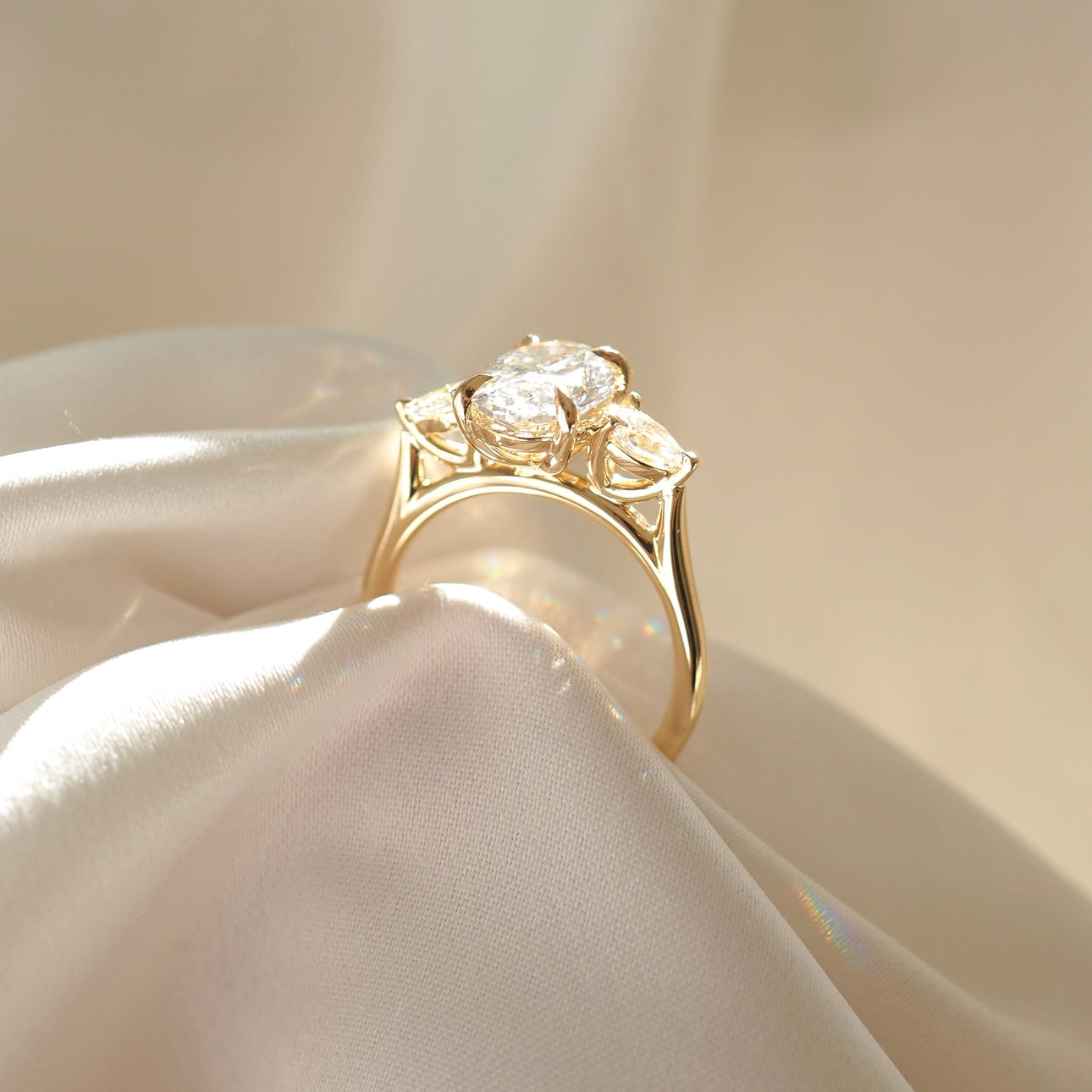 2 CT Emerald Pave Moissanite Engagement Ring