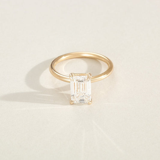 2 CT Emerald Pave Moissanite Engagement Ring