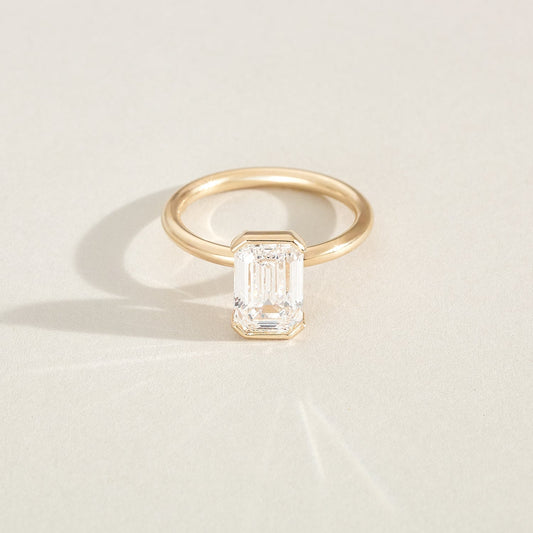 2 CT Emerald Pave Moissanite Engagement Ring