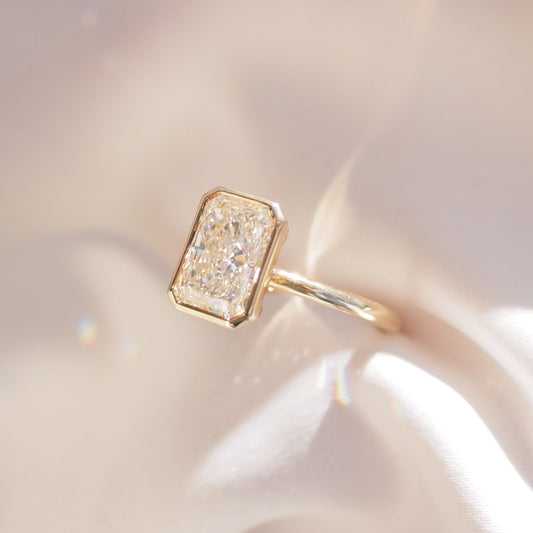 2 CT Emerald Pave Moissanite Engagement Ring