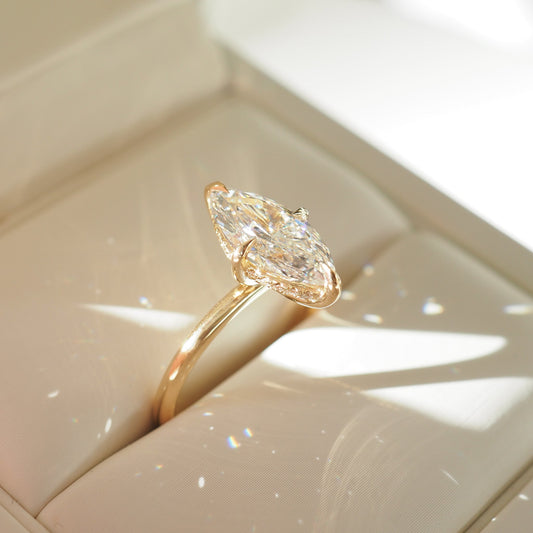 2 CT Emerald Pave Moissanite Engagement Ring