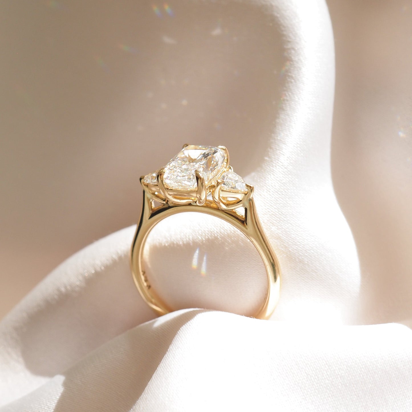2 CT Emerald Pave Moissanite Engagement Ring