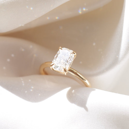 2 CT Emerald Pave Moissanite Engagement Ring