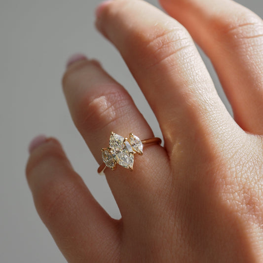 2 CT Emerald Pave Moissanite Engagement Ring