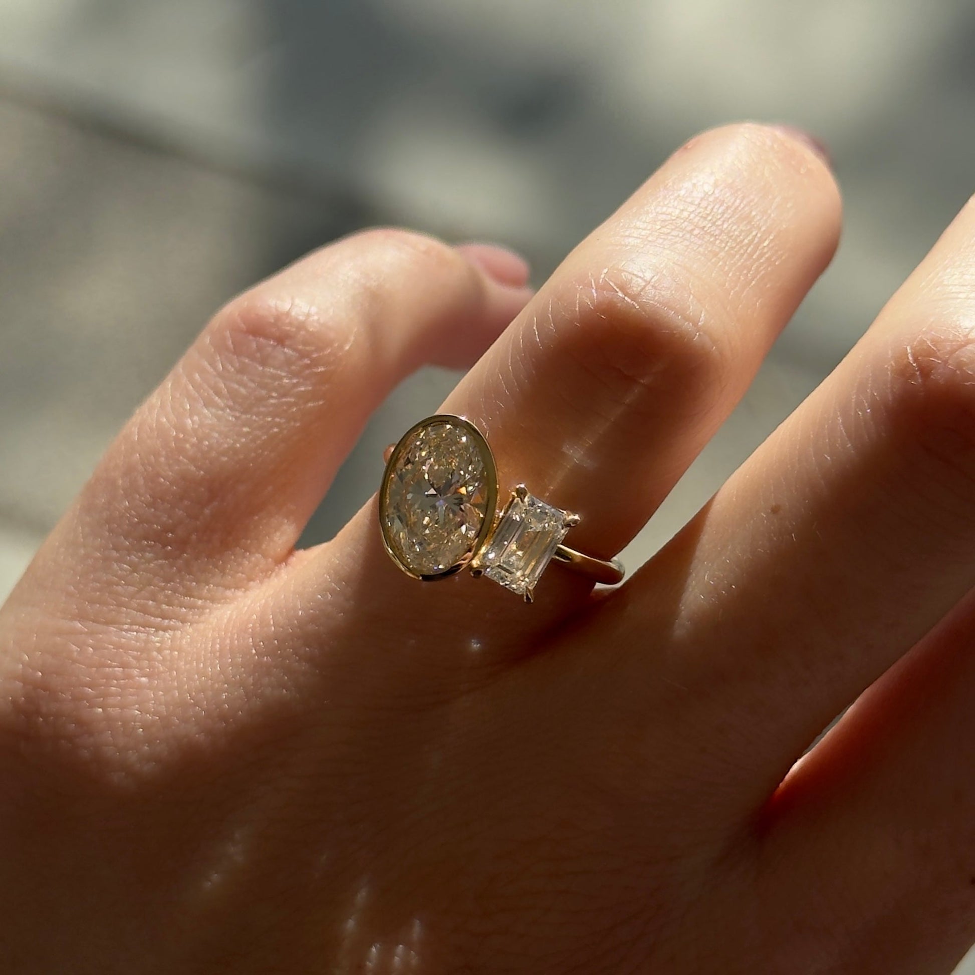 2 CT Emerald Pave Moissanite Engagement Ring