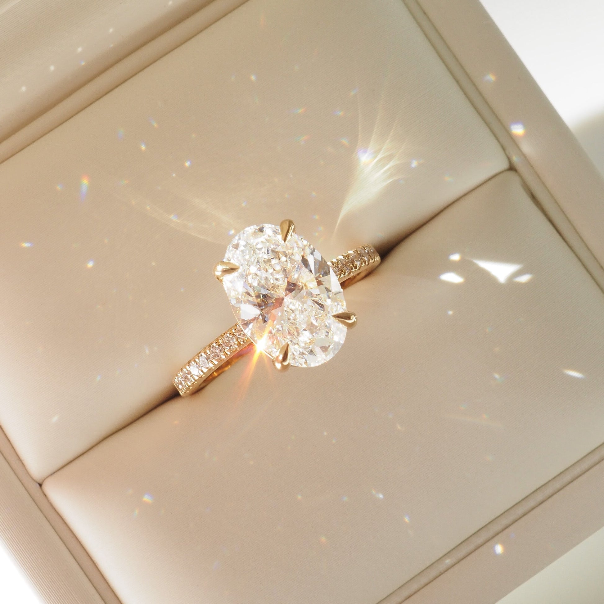 2 CT Emerald Pave Moissanite Engagement Ring