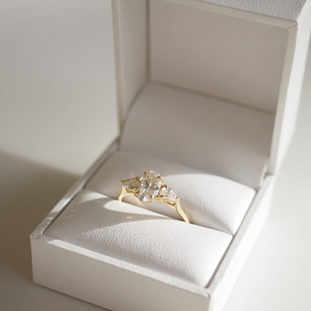2 CT Emerald Pave Moissanite Engagement Ring