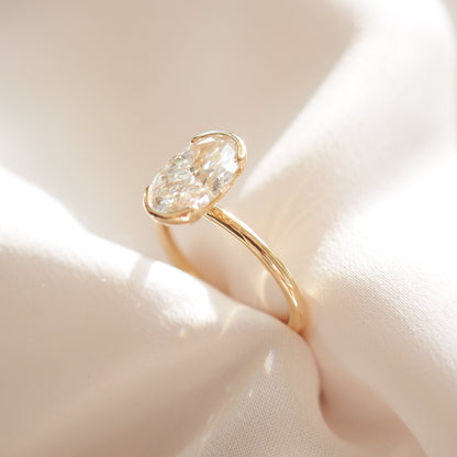 2 CT Emerald Pave Moissanite Engagement Ring