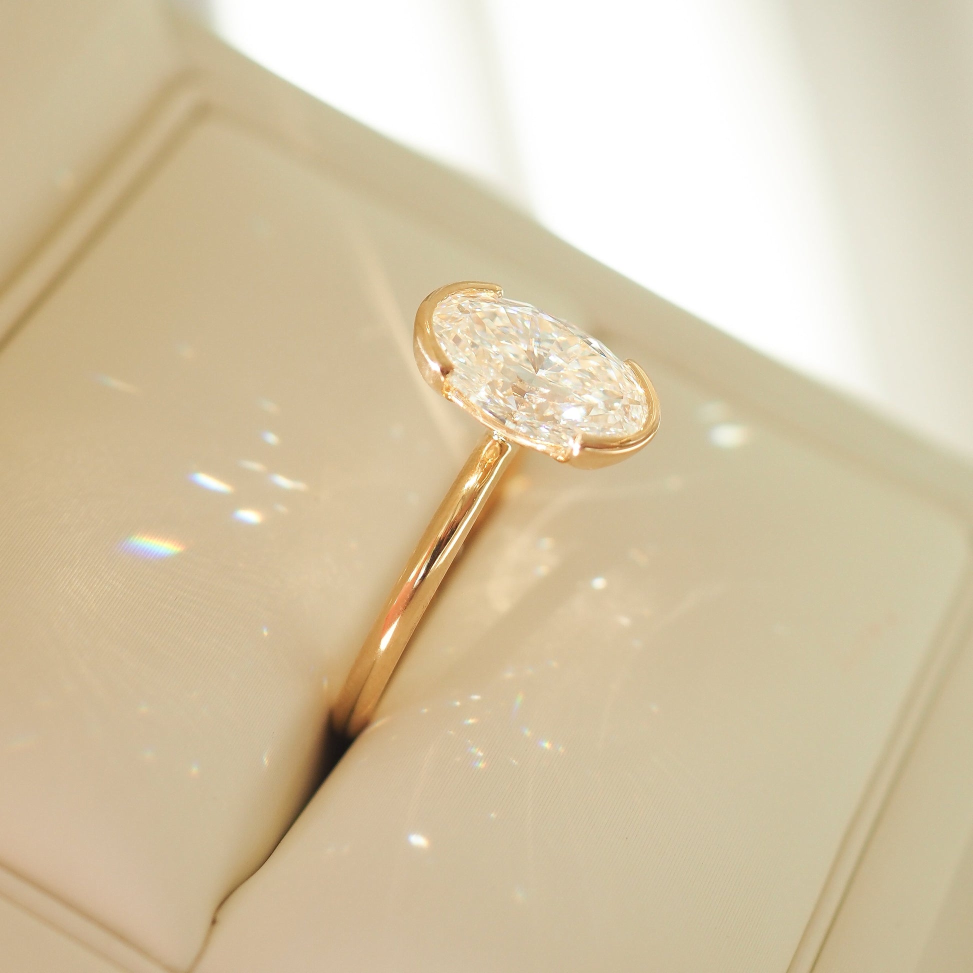 2 CT Emerald Pave Moissanite Engagement Ring