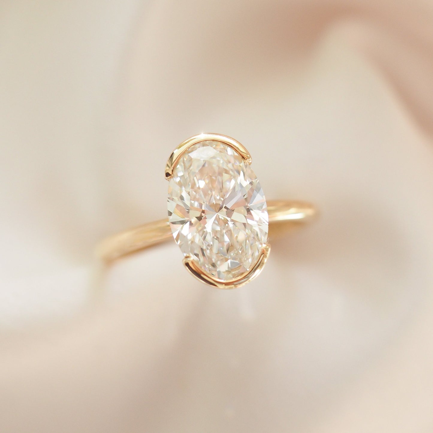 2 CT Emerald Pave Moissanite Engagement Ring