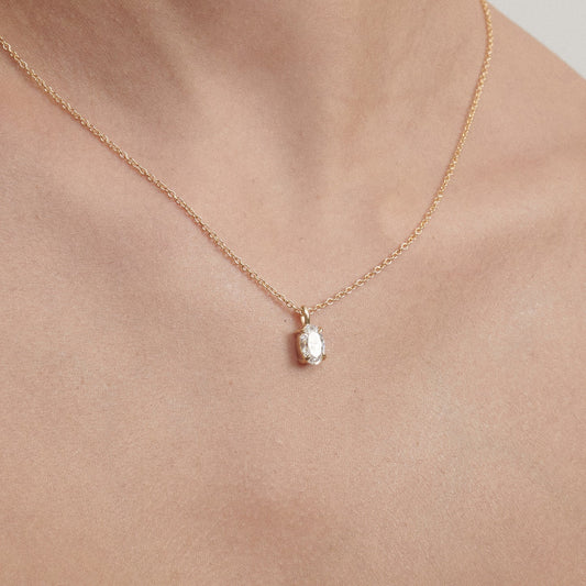 0.75 CT Oval Moissanite Solitaire Necklace