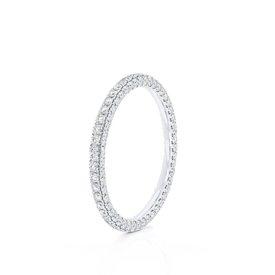 0.49 CT Round Shaped Moissanite Full Eternity Style Wedding Band