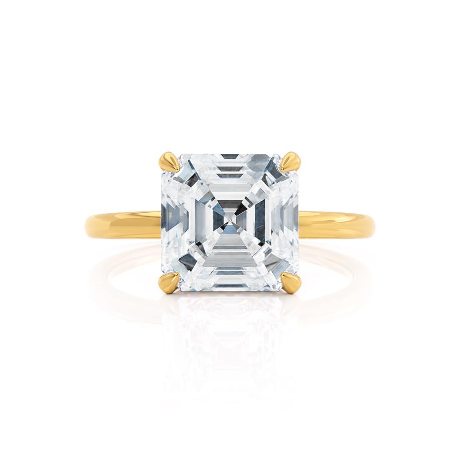 1.50 CT Asscher Shaped Moissanite Hidden Halo Style Engagement Ring