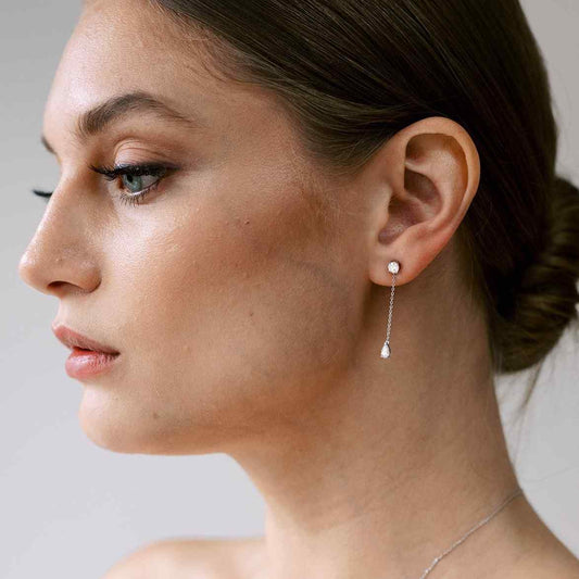 0.8 TCW Multiple Stone Dangle Moissanite Earrings