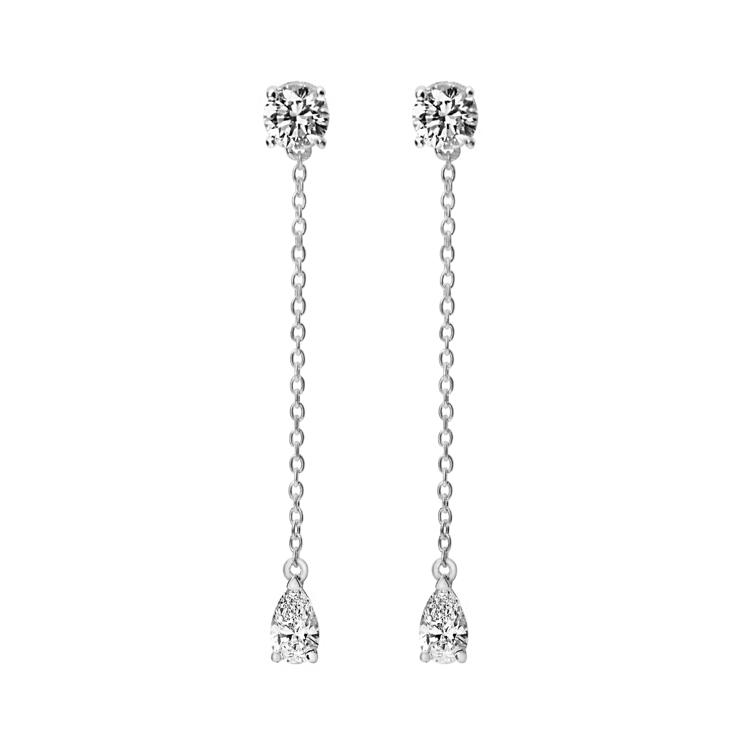 0.8 TCW Multiple Stone Dangle Moissanite Earrings