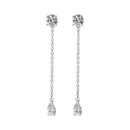 0.8 TCW Multiple Stone Dangle Moissanite Earrings