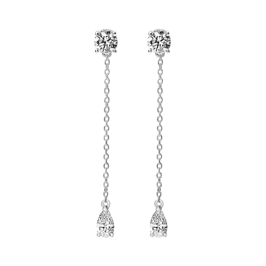 0.8 TCW Multiple Stone Dangle Moissanite Earrings