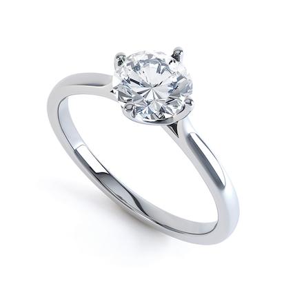 1.0 CT Round Shaped Moissanite Solitaire Engagement Ring