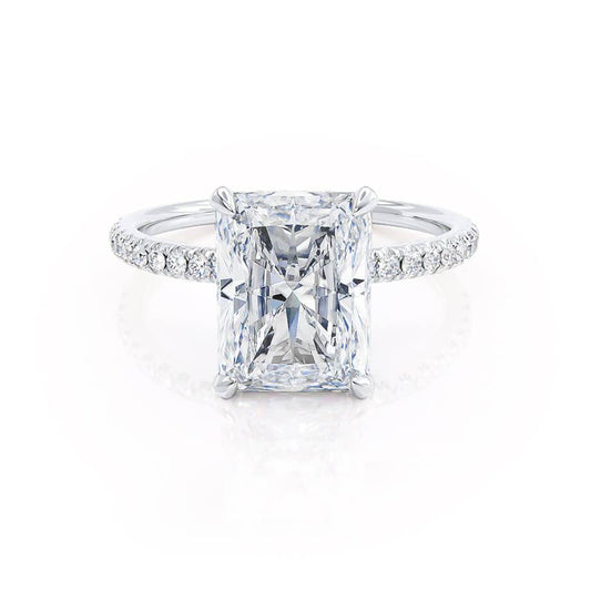 1.80 CT Radiant Shaped Moissanite Hidden Halo Engagement Ring