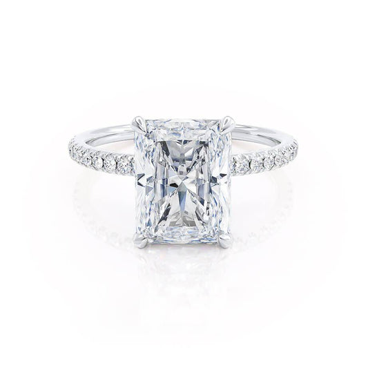 1.80 CT Radiant Shaped Moissanite Hidden Halo Style Engagement Ring
