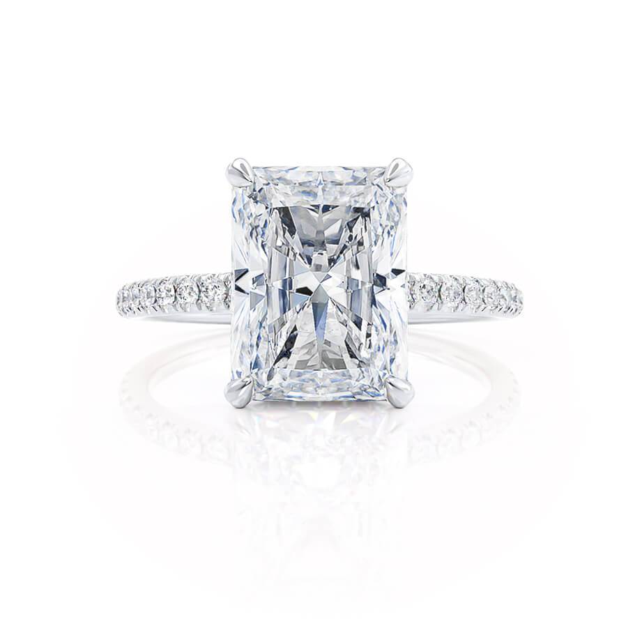 1.80 CT Radiant Shaped Moissanite Hidden Halo Engagement Ring