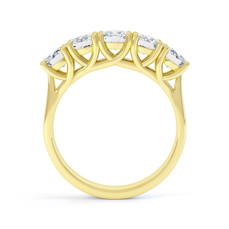 1.25 TCW Round Shaped Moissanite 5 Stones Wedding Band