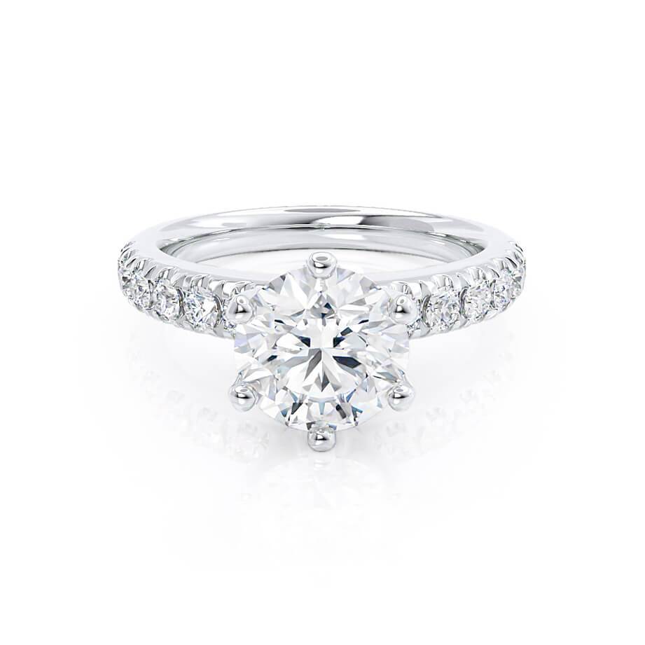 1.90 CT Round Shaped Moissanite Solitaire Style Engagement Ring