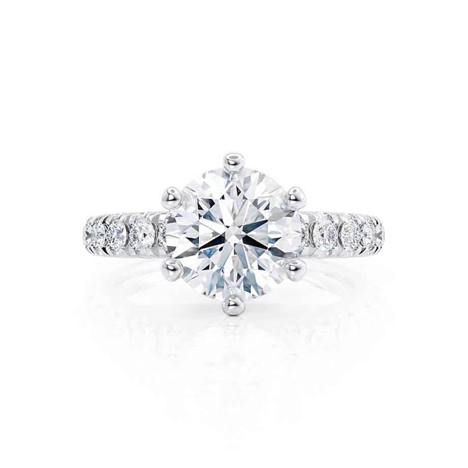 1.90 CT Round Shaped Moissanite Solitaire Style Engagement Ring