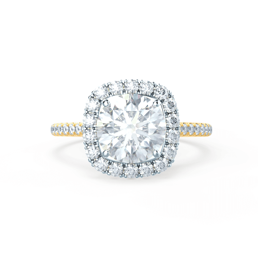 1.0 CT Round Shaped Moissanite Halo Style Engagement Ring