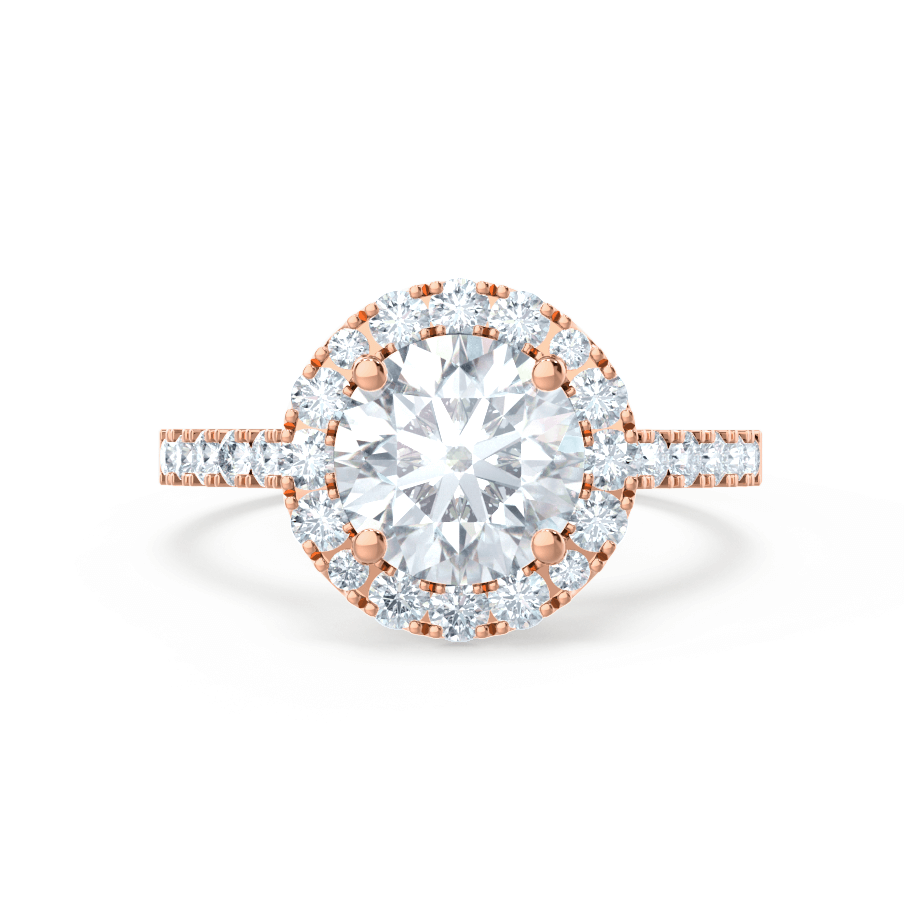 1.0 CT Round Shaped Moissanite Halo Style Engagement Ring