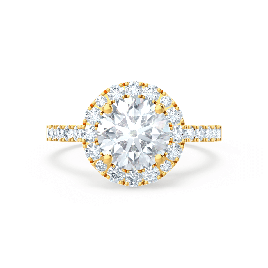 1.0 CT Round Shaped Moissanite Halo Style Engagement Ring