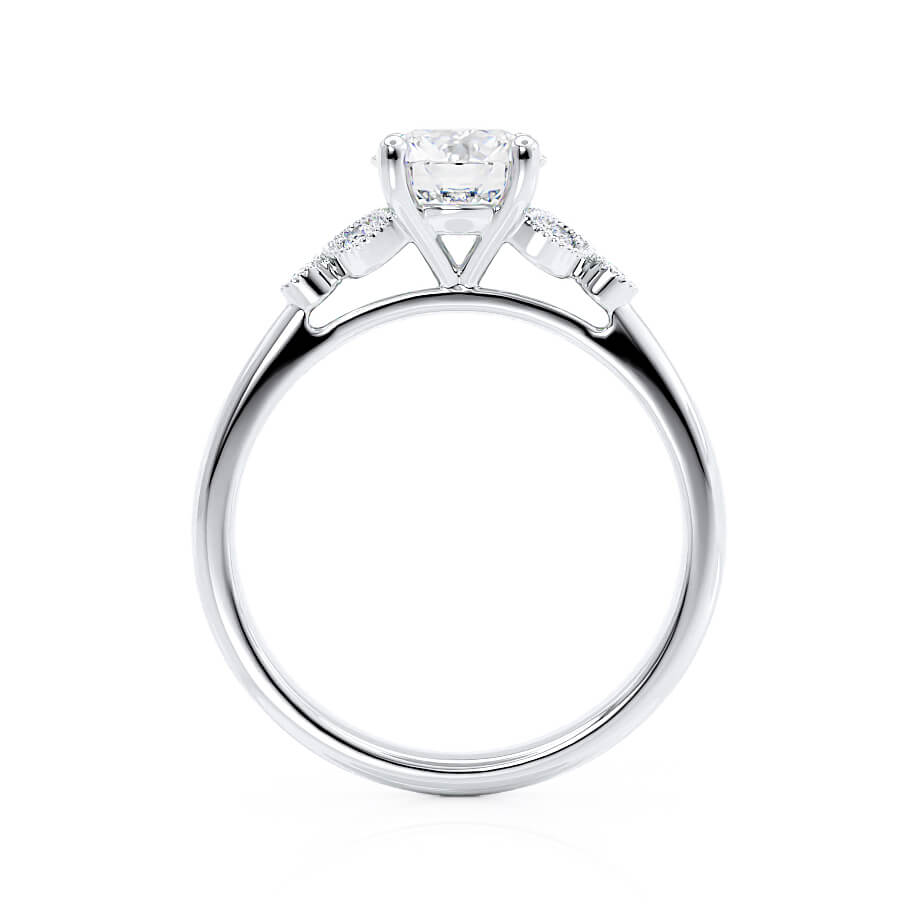 1.50 CT Round Shaped Moissanite Cluster Style Engagement Ring
