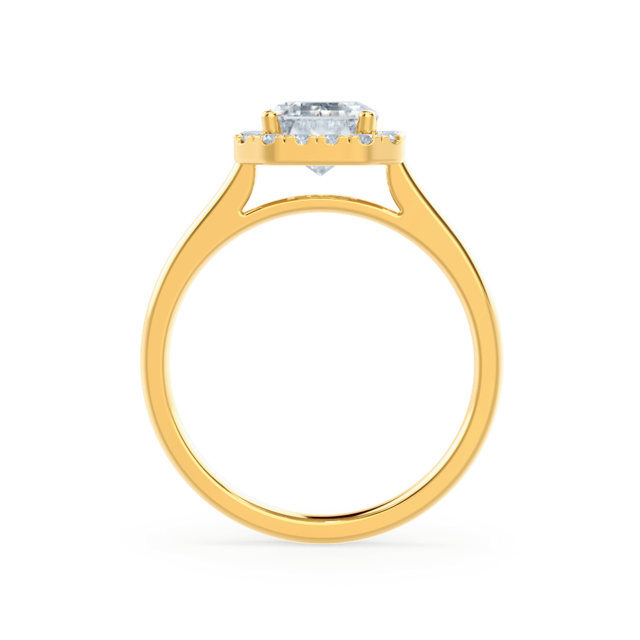 1.75 CT Emerald Shaped Moissanite Halo Style Engagement Ring