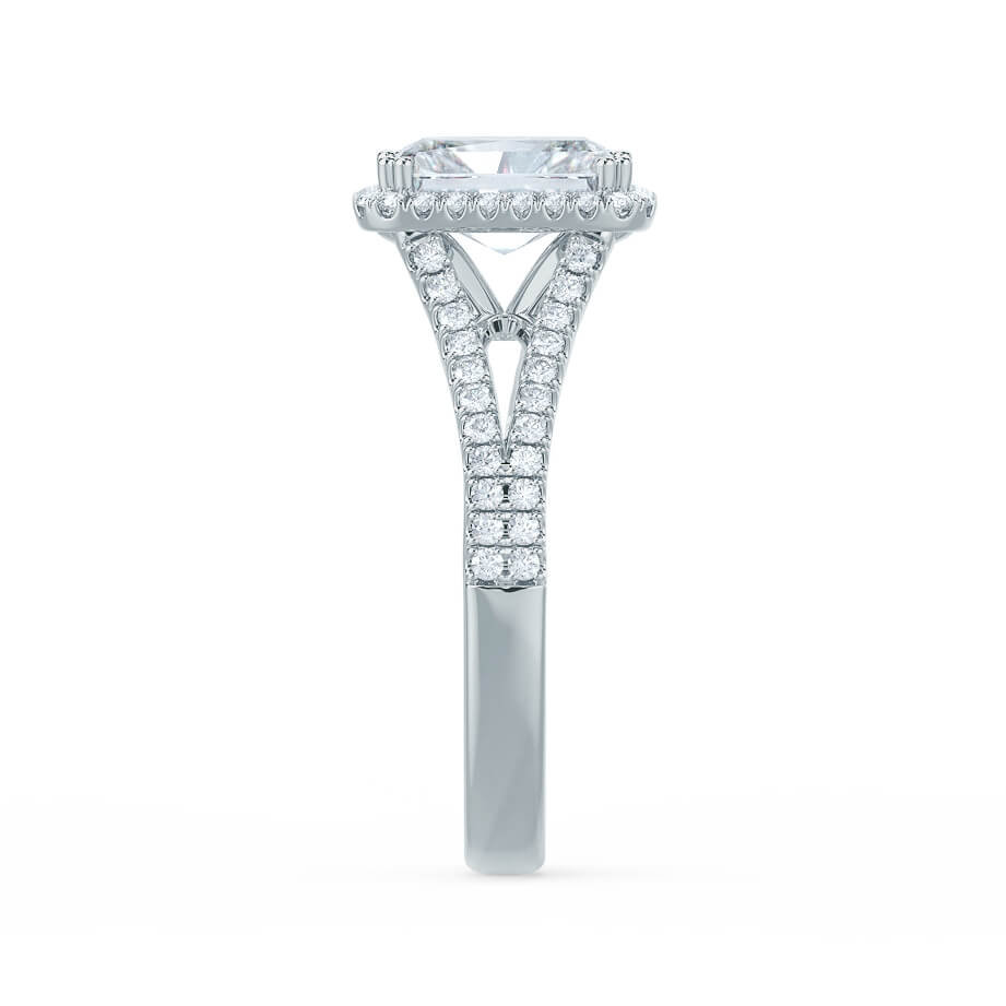 1.80 CT Radiant Shaped Moissanite Halo & Split Shank Style Engagement Ring