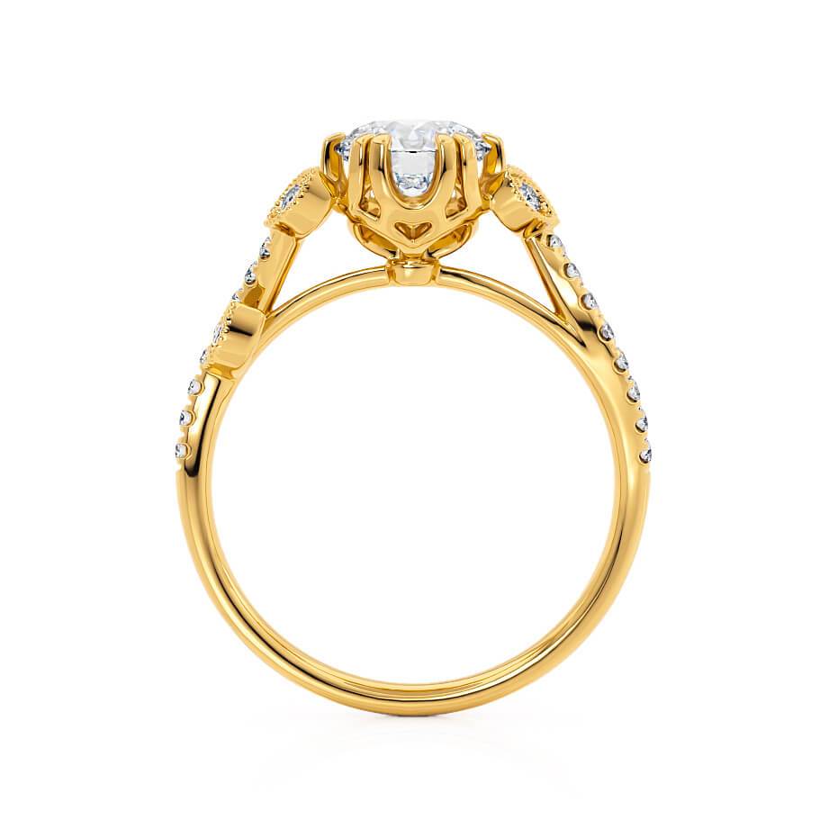 1.50 CT Round Shaped Moissanite Cluster Style Engagement Ring