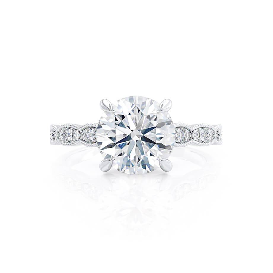 1.0 CT Round Shaped Solitaire Moissanite Engagement Ring