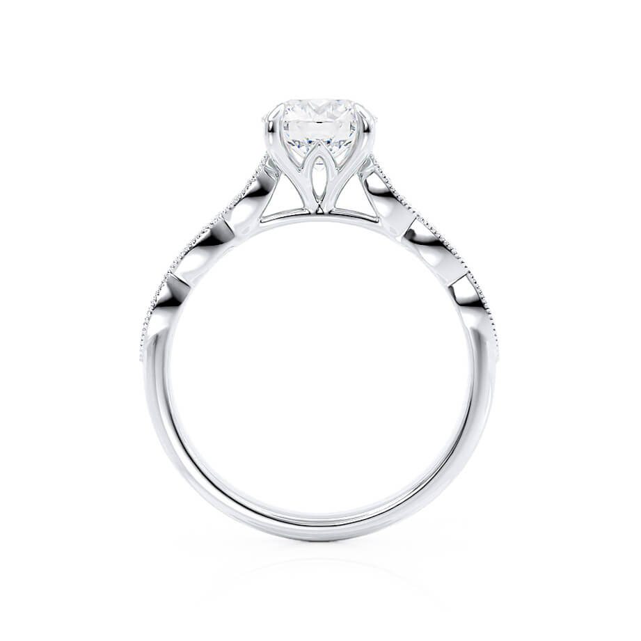 1.0 CT Round Shaped Solitaire Moissanite Engagement Ring