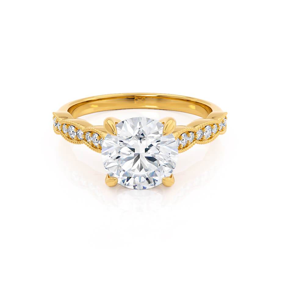 1.0 CT Round Shaped Moissanite Solitaire Engagement Ring
