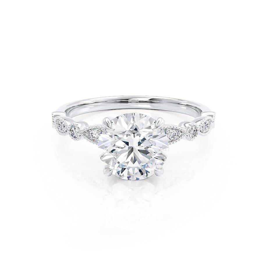 1.0 CT Round Shaped Solitaire Moissanite Engagement Ring