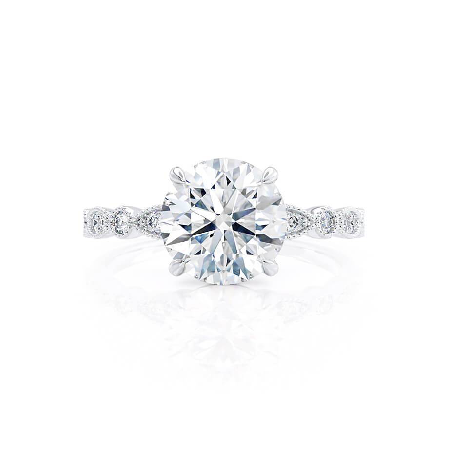 1.0 CT Round Shaped Solitaire Moissanite Engagement Ring