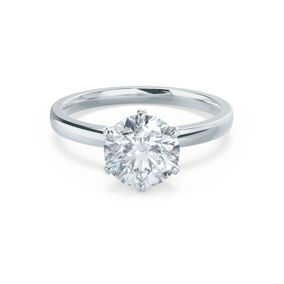 1.50 CT Round Shaped Moissanite Solitaire Style Engagement Ring