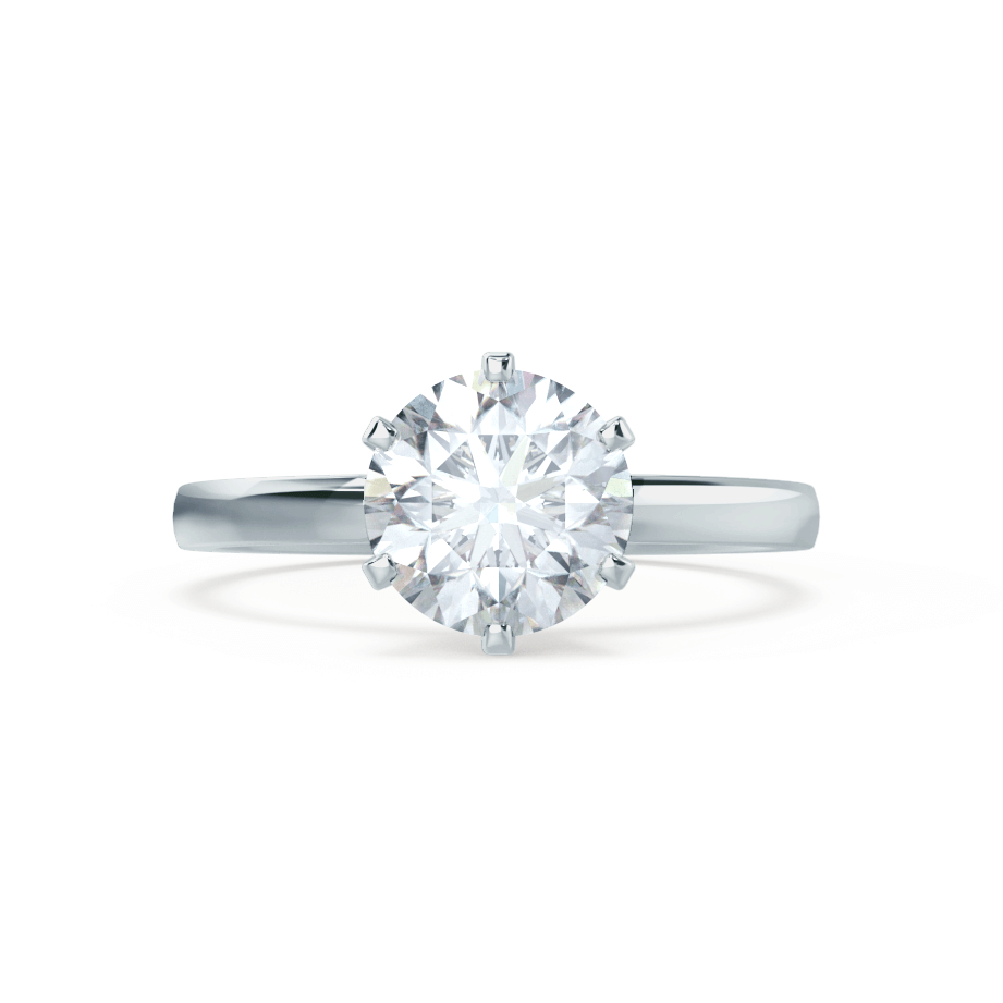 1.50 CT Round Shaped Moissanite Solitaire Style Engagement Ring