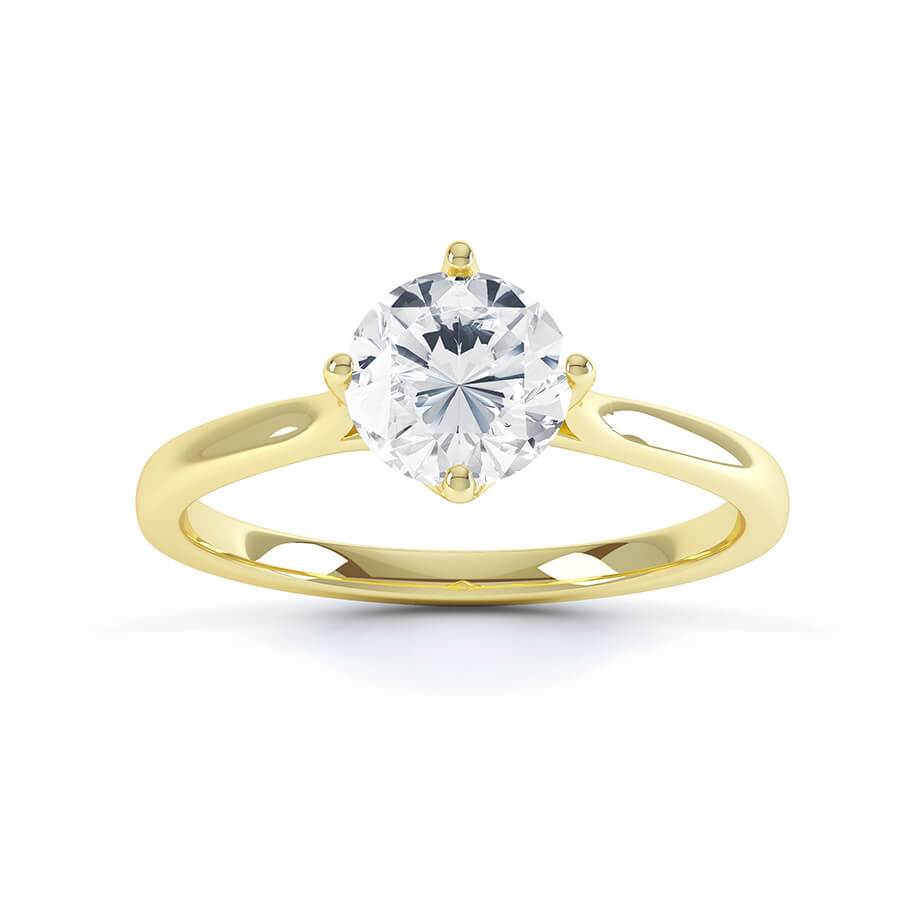 1.0 CT Round Shaped Moissanite Solitaire Engagement Ring