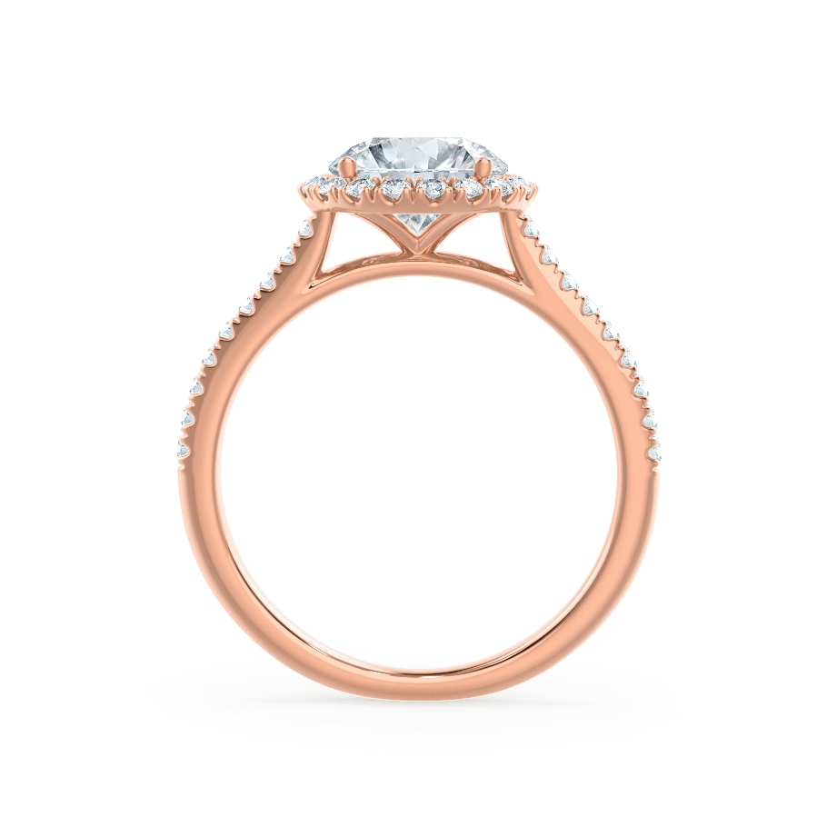 1.0 CT Round Shaped Moissanite Halo Style Engagement Ring